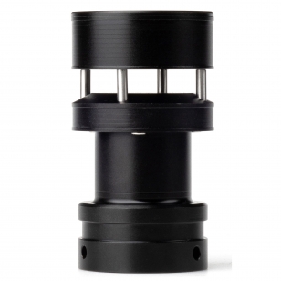 person using crane to move industrial gear box in engineering factory